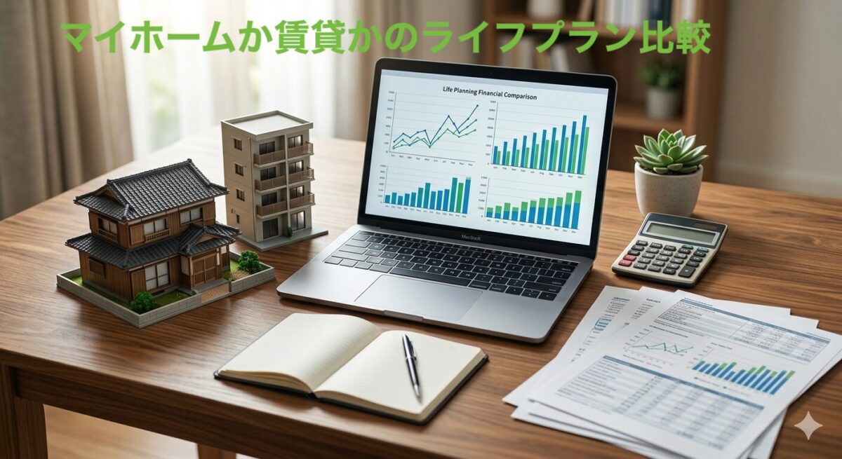 マイホームと賃貸のライフプラン比較イメージ